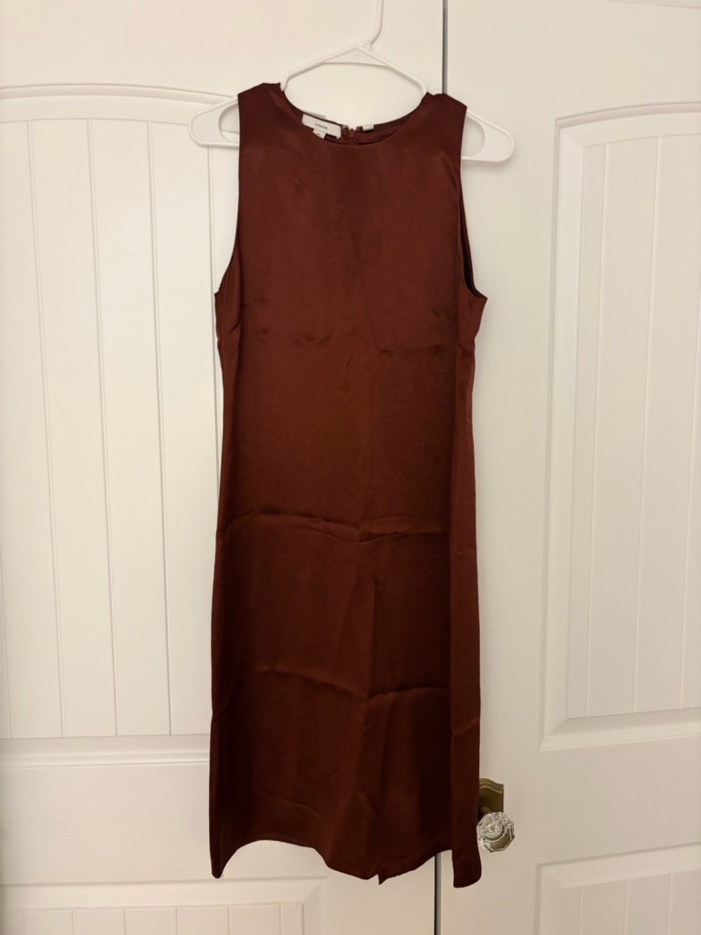 Vince Hammered Satin Sleeveless Dress S